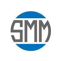 création de logo de lettre smm sur fond blanc. concept de logo de cercle d'initiales créatives smm. conception de lettre smm. vecteur