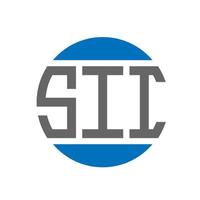 création de logo de lettre sii sur fond blanc. concept de logo de cercle d'initiales créatives sii. conception de lettre sii. vecteur