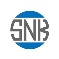 création de logo de lettre snk sur fond blanc. concept de logo de cercle d'initiales créatives snk. conception de lettre snk. vecteur