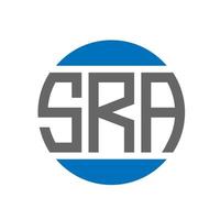 création de logo de lettre sra sur fond blanc. concept de logo de cercle d'initiales créatives sra. conception de lettre sra. vecteur