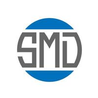 création de logo de lettre smd sur fond blanc. concept de logo de cercle d'initiales créatives smd. conception de lettre smd. vecteur