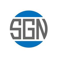 création de logo de lettre sgn sur fond blanc. concept de logo de cercle d'initiales créatives sgn. conception de lettre sgn. vecteur
