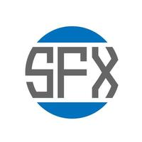 création de logo de lettre sfx sur fond blanc. concept de logo de cercle d'initiales créatives sfx. conception de lettre sfx. vecteur