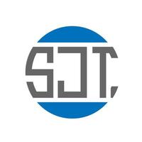 création de logo de lettre sjt sur fond blanc. concept de logo de cercle d'initiales créatives sjt. conception de lettre sjt. vecteur