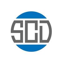 création de logo de lettre scd sur fond blanc. concept de logo de cercle d'initiales créatives scd. conception de lettre scd. vecteur
