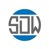 création de logo de lettre sdw sur fond blanc. concept de logo de cercle d'initiales créatives sdw. conception de lettre sdw. vecteur