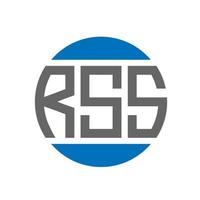 création de logo de lettre rss sur fond blanc. concept de logo de cercle d'initiales créatives rss. conception de lettre rss. vecteur