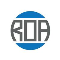 création de logo de lettre roa sur fond blanc. concept de logo de cercle d'initiales créatives roa. conception de lettre roa. vecteur