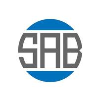 création de logo de lettre sab sur fond blanc. concept de logo de cercle d'initiales créatives sab. conception de lettre sab. vecteur