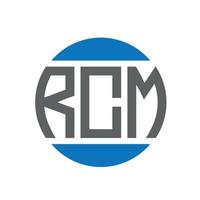 création de logo de lettre rcm sur fond blanc. concept de logo de cercle d'initiales créatives de rcm. conception de lettre rcm. vecteur