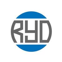 création de logo de lettre ryo sur fond blanc. concept de logo de cercle d'initiales créatives ryo. conception de lettre ryo. vecteur