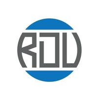 création de logo de lettre rdv sur fond blanc. concept de logo de cercle d'initiales créatives rdv. conception de lettre rdv. vecteur