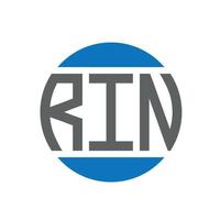 création de logo de lettre rin sur fond blanc. rin concept de logo de cercle d'initiales créatives. conception de lettre de rin. vecteur
