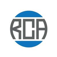 création de logo de lettre rca sur fond blanc. concept de logo de cercle d'initiales créatives rca. conception de lettre rca. vecteur