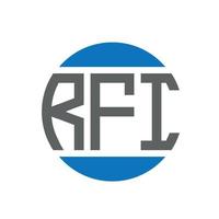 création de logo de lettre rfi sur fond blanc. concept de logo de cercle d'initiales créatives rfi. conception de lettre rfi. vecteur