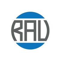 création de logo de lettre rau sur fond blanc. concept de logo de cercle d'initiales créatives rau. conception de lettre rau. vecteur