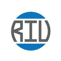 création de logo de lettre riu sur fond blanc. concept de logo de cercle d'initiales créatives de riu. conception de lettre riu. vecteur