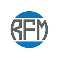 création de logo de lettre rfm sur fond blanc. concept de logo de cercle d'initiales créatives rfm. conception de lettre rfm. vecteur