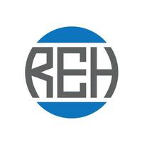 création de logo de lettre reh sur fond blanc. concept de logo de cercle d'initiales créatives reh. conception de lettre reh. vecteur