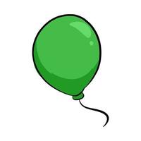 icône de ballon vert. concept d'anniversaire, fête, célébration, nouvel an. pour modèle, autocollant, impression, carte de voeux. vecteur dessiné à la main.