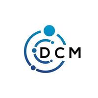 création de logo de lettre dcm sur fond blanc. concept de logo de lettre initiales créatives dcm. conception de lettre dcm. vecteur