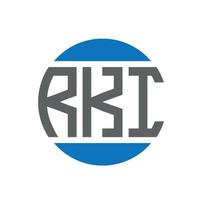 création de logo de lettre rki sur fond blanc. concept de logo de cercle d'initiales créatives rki. conception de lettre rki. vecteur