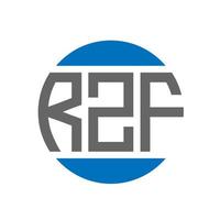 création de logo de lettre rzf sur fond blanc. concept de logo de cercle d'initiales créatives rzf. conception de lettre rzf. vecteur
