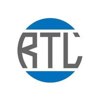 création de logo de lettre rtl sur fond blanc. concept de logo de cercle d'initiales créatives rtl. conception de lettre rtl. vecteur