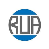 création de logo de lettre rua sur fond blanc. concept de logo de cercle d'initiales créatives de rua. conception de lettre rua. vecteur