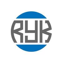 création de logo de lettre ryk sur fond blanc. concept de logo de cercle d'initiales créatives ryk. conception de lettre ryk. vecteur