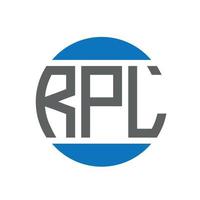 création de logo de lettre rpl sur fond blanc. concept de logo de cercle d'initiales créatives rpl. conception de lettre rpl. vecteur