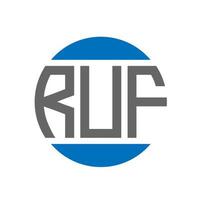 création de logo de lettre ruf sur fond blanc. concept de logo de cercle d'initiales créatives ruf. conception de lettre ruf. vecteur