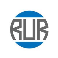 création de logo de lettre rur sur fond blanc. concept de logo de cercle d'initiales créatives rur. conception de lettre rur. vecteur