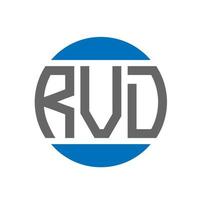 création de logo de lettre rvd sur fond blanc. concept de logo de cercle d'initiales créatives rvd. conception de lettre rvd. vecteur