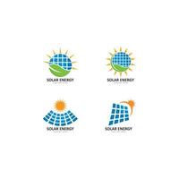 ensemble d'illustration d'icône vectorielle de modèle de logo d'énergie solaire vecteur