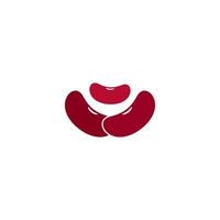 haricots rouges modèle logo vecteur icône illustration