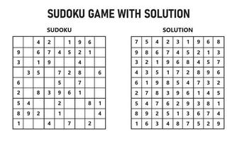 jeu de sudoku avec solution vecteur