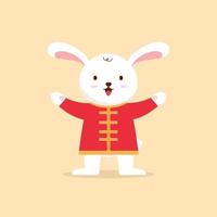 lapin mignon, année du lapin nouvel an chinois vecteur