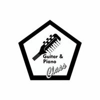 l'icône du logo de la guitare et du piano peut être utilisée comme logo de classe vecteur