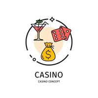 concept d'icône de ligne mince de casino. vecteur