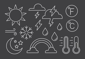 Symboles météorologiques linéaires gratuits vecteur
