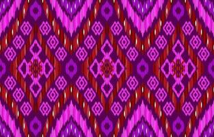 motifs ikat rose violet. style rétro vintage tribal géométrique. modèle sans couture de tissu ethnique ikat. illustration vectorielle d'impression ikat aztèque navajo indien. conception pour le textile de vêtements de texture de toile de fond. vecteur