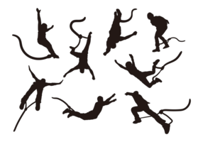 Vecteur de silhouettes de saut à l'élastique