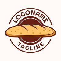 modèle de logo baguette, adapté au restaurant, à la boulangerie et au café vecteur