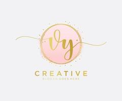 initiale vy logo féminin. utilisable pour les logos nature, salon, spa, cosmétique et beauté. élément de modèle de conception de logo vectoriel plat.