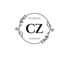 logo féminin cz initial. utilisable pour les logos nature, salon, spa, cosmétique et beauté. élément de modèle de conception de logo vectoriel plat.