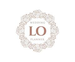 lo initiales lettre collection de logos de monogramme de mariage, modèles minimalistes et floraux modernes dessinés à la main pour cartes d'invitation, réservez la date, identité élégante pour restaurant, boutique, café en image vectorielle vecteur