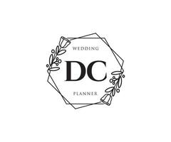 logo féminin dc initial. utilisable pour les logos nature, salon, spa, cosmétique et beauté. élément de modèle de conception de logo vectoriel plat.