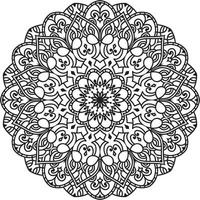 vecteur gratuit de mandala de fleur circulaire sur blanc