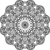 vecteur gratuit de mandala de fleur circulaire sur blanc